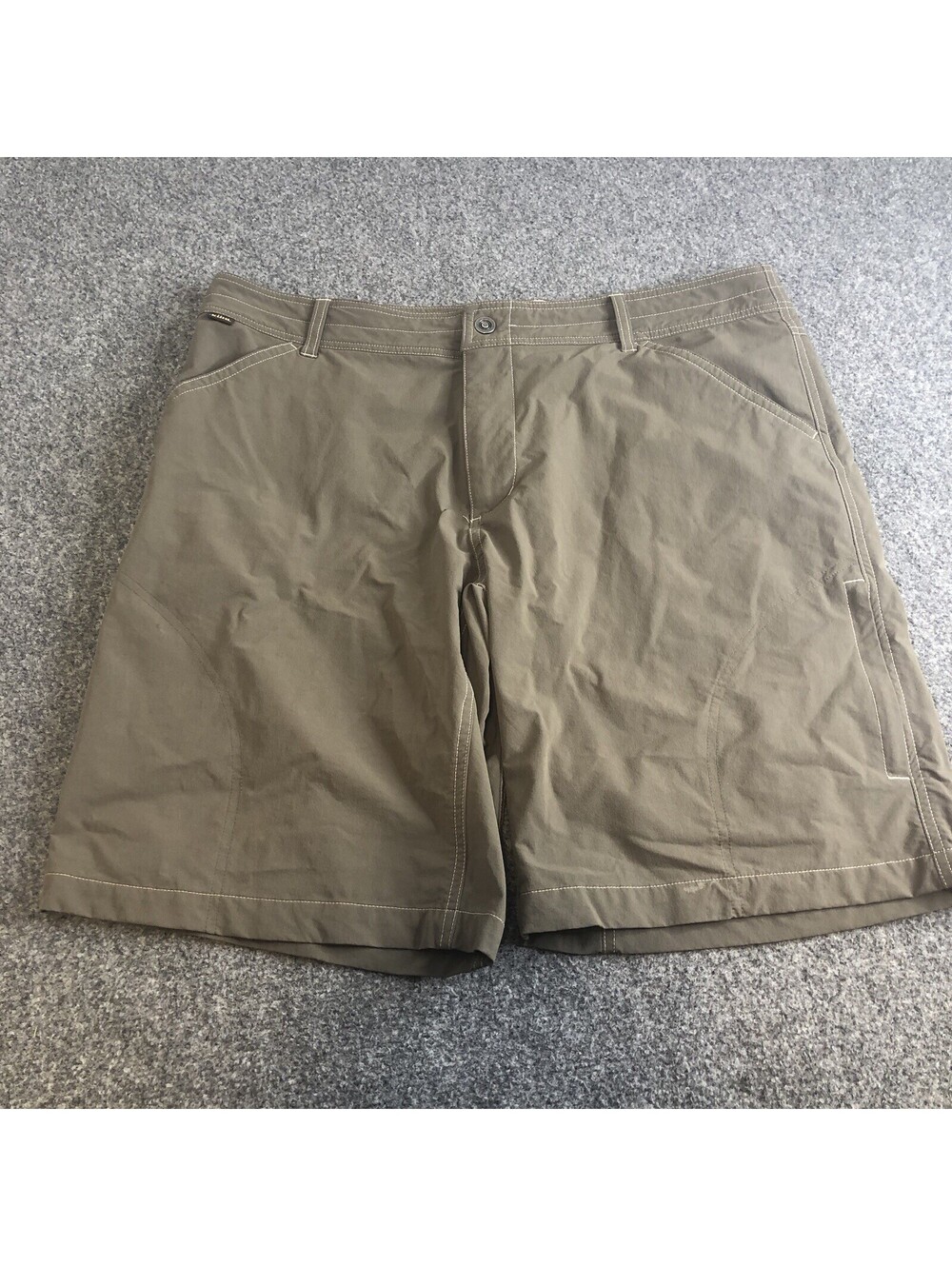 Kuhl Shorts Mens 40 Greenish Brown Cargo 10" Hiking Outdoors Camping Stretch